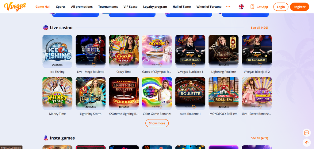 Eligible slot listed by V.Vegas